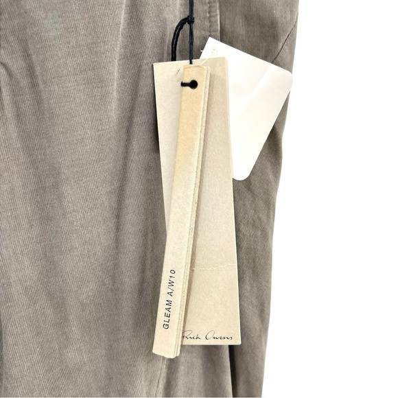 NWT Rick Owens Gleam FW10 Dust Gray Corduroy Low Rise Trousers Pants sz 8 - Picture 5 of 10